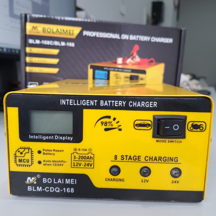 Автоматическое зарядное устройство для аккумулятора Bo Lai Mei 12В/24В 15А